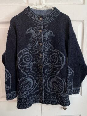 Kerstin Adolphson Stockholm Sweden Vintage Nordic Button Cardigan Sweater XS